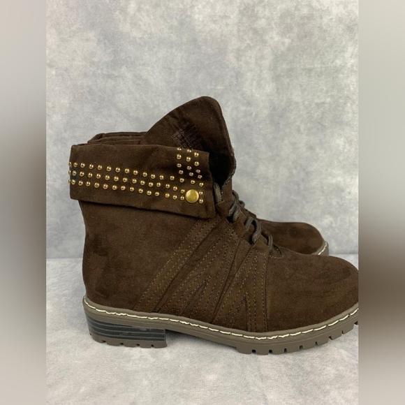 Stuart Weitzman Luge Foldover Little girl Kids brown Boots Size 1 - Picture 2 of 7